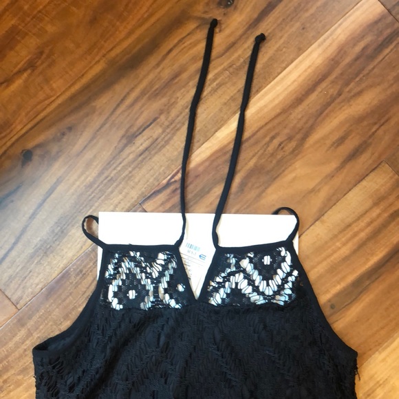 Sleeveless Classic Black Little Lace Top Sundress - Picture 7 of 11